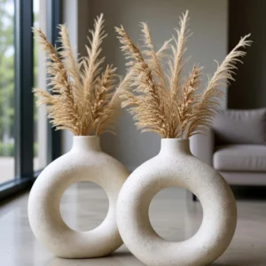 Saikara Collection Ceramic Vase Pack of 1 ( Small Size) Ceramic Vase (6 inch, White)